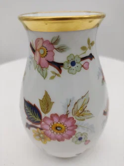 Vase von Royal Porzellan Bavaria mit Blumendekor und Goldrand  - Bild 7