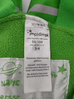 Impidimpi Kinder Matschhose grün Gr. 98/104  - Bild 2