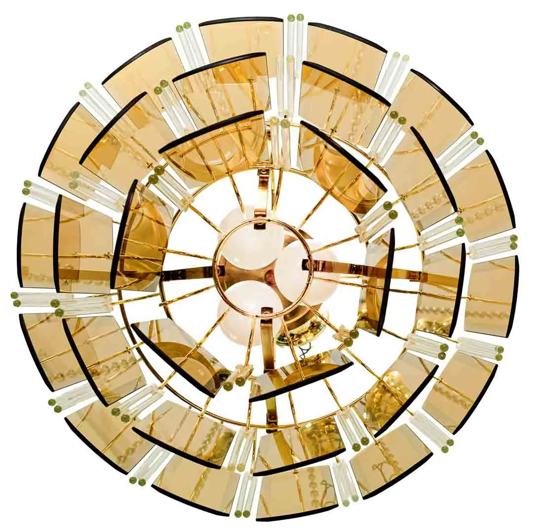 EGLO Hängeleuchte 70er Jahre – Rauchglas – Vintage Pendelleuchte, Mid-Century Design (1Stk Röhrenglas fehlt) – Bild 4
