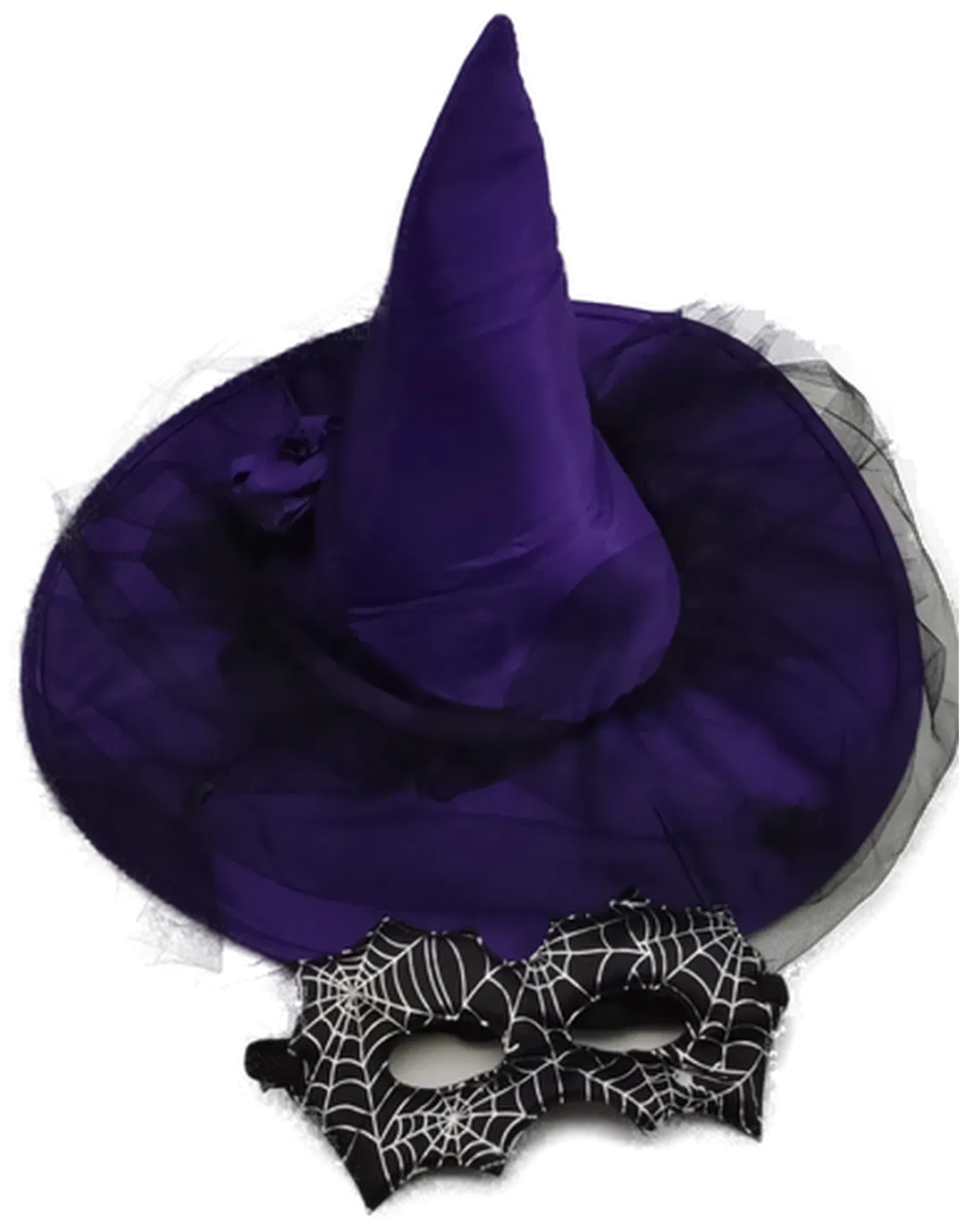 Halloween Kinder Hexen SET (Hut, Tüll Rock, Augenmaske) - Bild 1