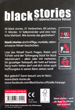 Black Stories - 50 rabenschwarze Rätsel - Gesellschaftsspiel- moses  - Bild 2