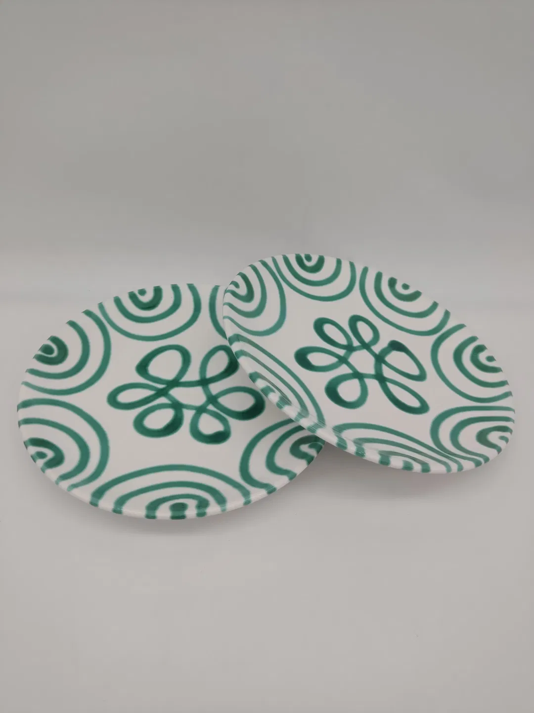 Gmundner Keramik - Desserteller grün geflammt, 2 Stück - Bild 1