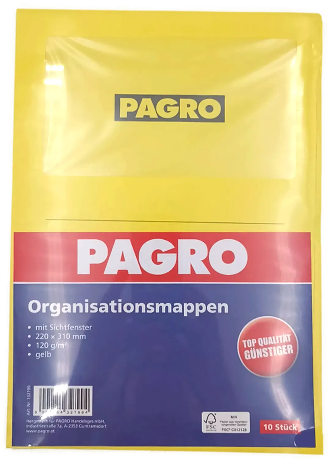 PAGRO Organisationsmappen  mit Sichtfenster gelb 10 Stk. A4 - Bild 4
