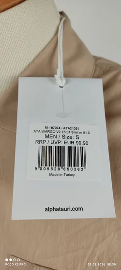 AlphaTauri Herrenhemd Beige Gr. S | Ungetragen Mit Etikett - Bild 8