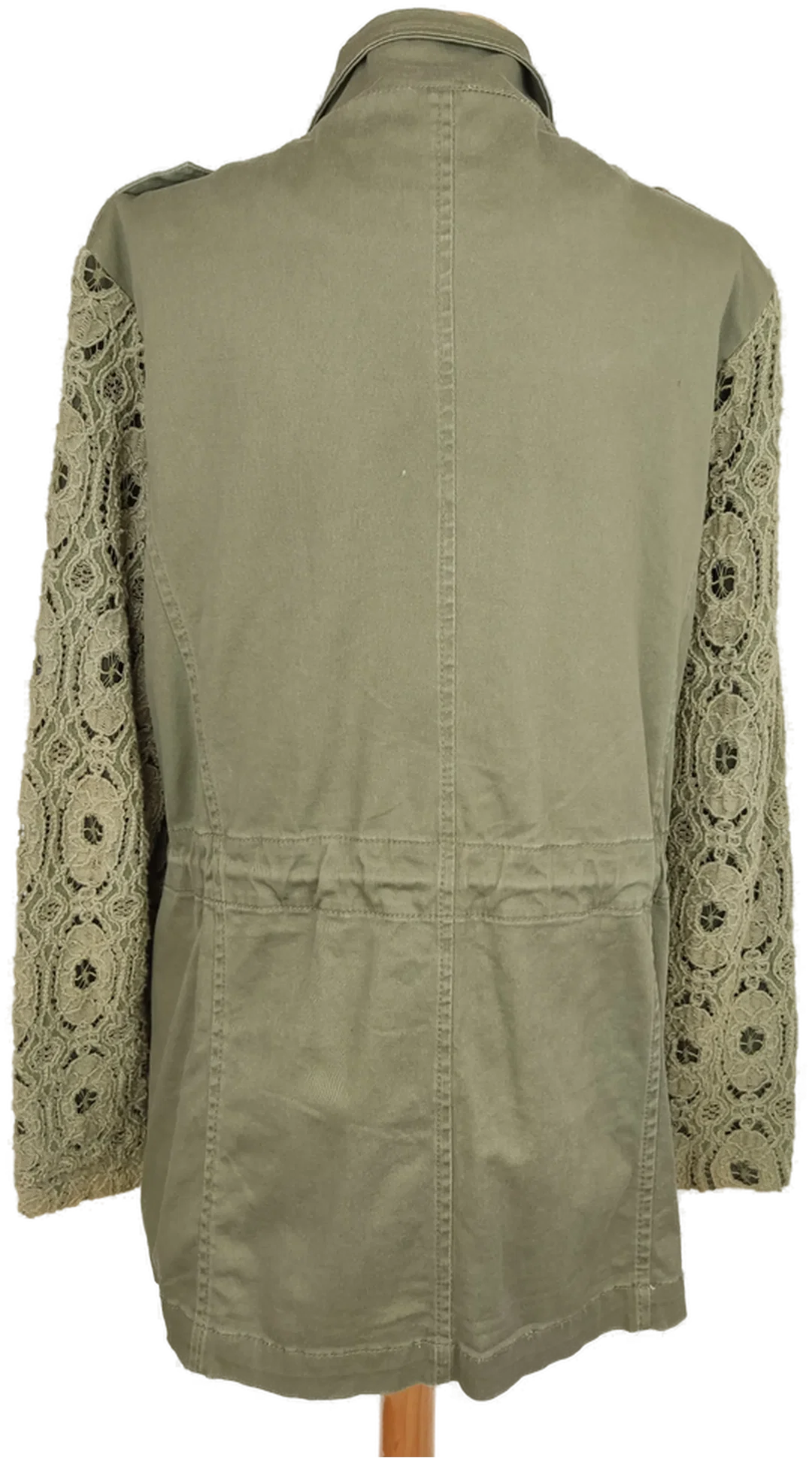 Ann Christine Damen Jacke mit Spitzenärmel olivengrün - S/36 – Bild 2