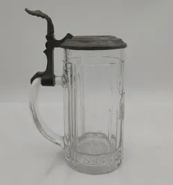 Antiker Bierkrug mit Zinndeckel - Bild 5
