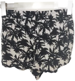 Schwarze gemusterte H&M Shorts mit Gummizugbund - Größe 34 (geschätzt) - Bild 2