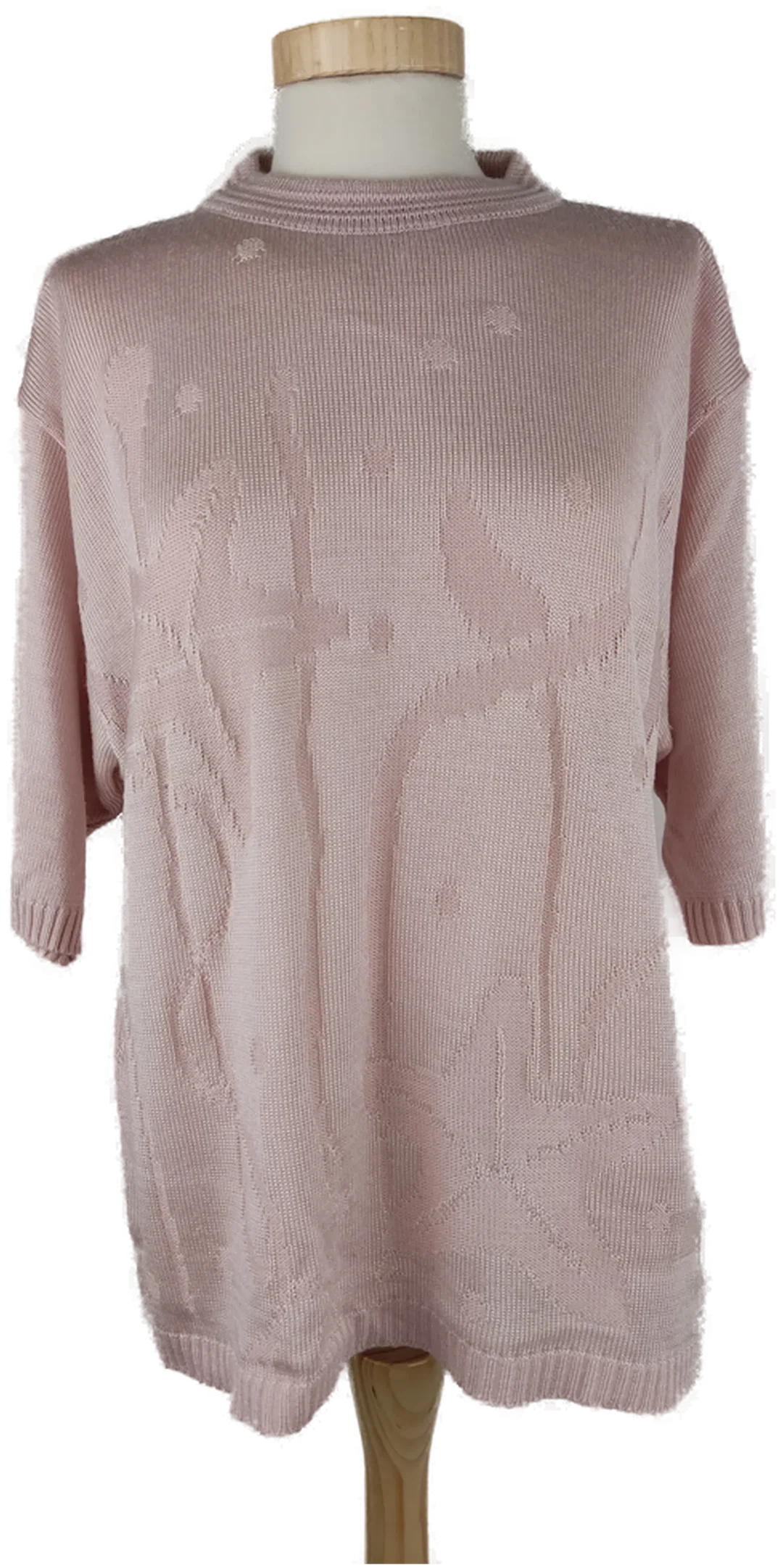 Pullover "Visco", kurzarm mit Rundhalsausschnitt, gestrickt, rosa, Größe L – Bild 3