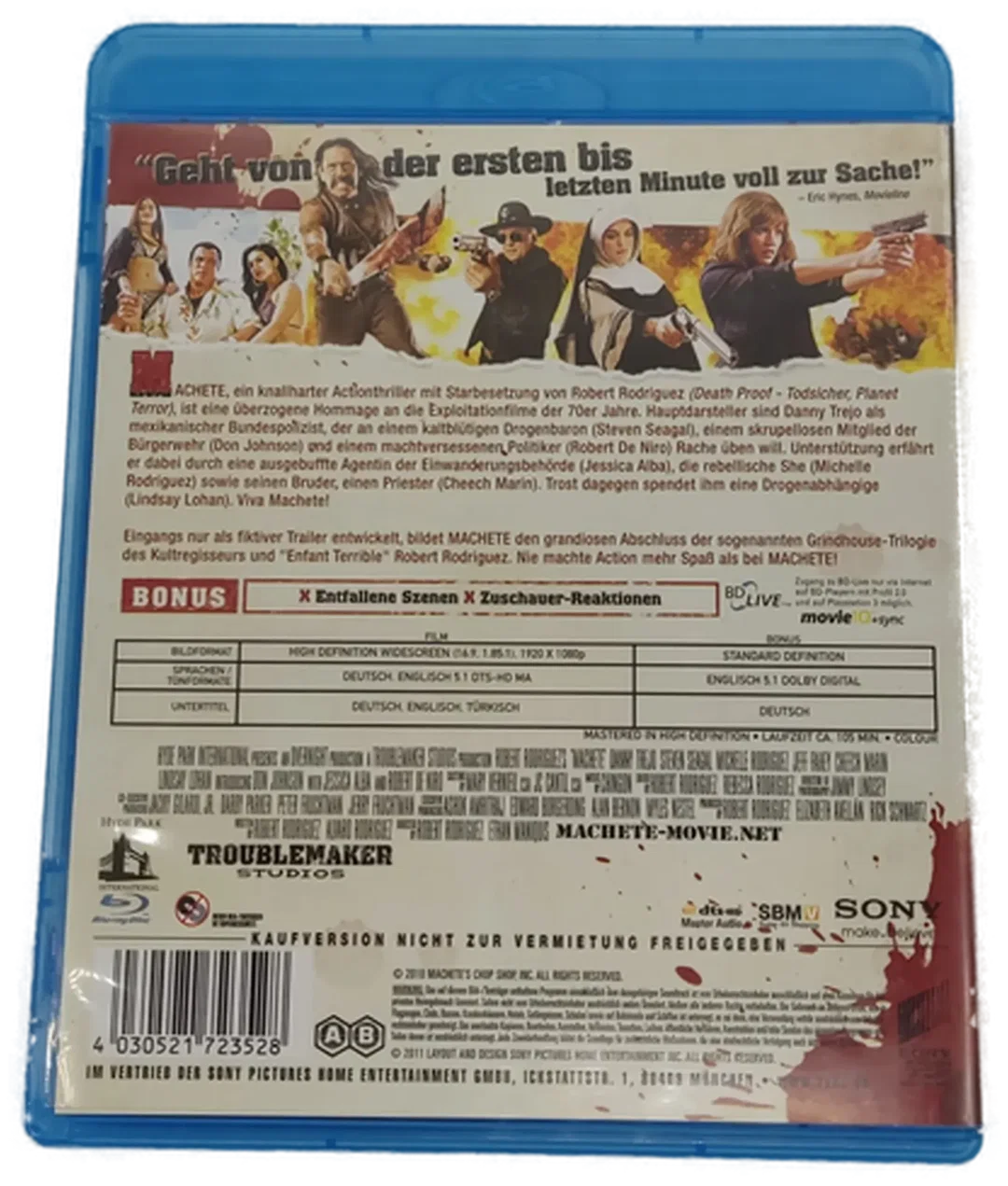 Blu-ray Disc Machete "Verrückt, übertrieben, gewagt und wahnsinnig witzig!" – Bild 2