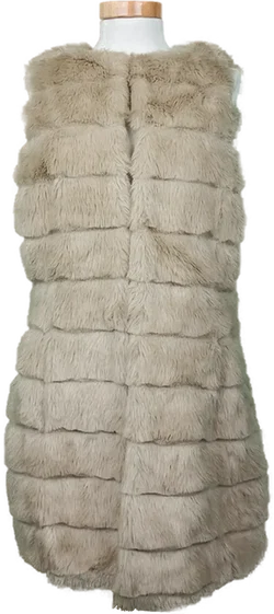 Yaya Damen Kunstfellweste beige Gr. M