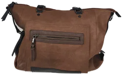 Henkeltasche, braun/schwarz, Kunstleder - Bild 3