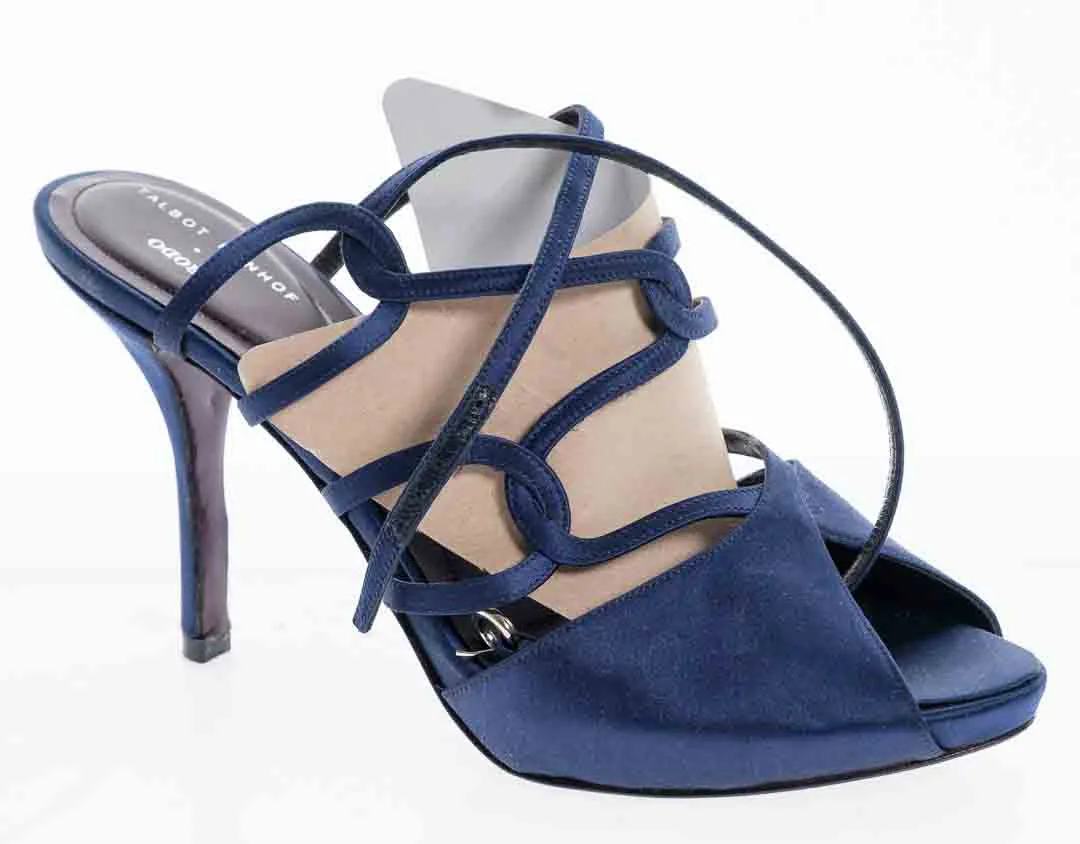 RODO High Heels – Satin Pumps in Dunkelblau – Größe 39 – Made in Italy – Bild 2