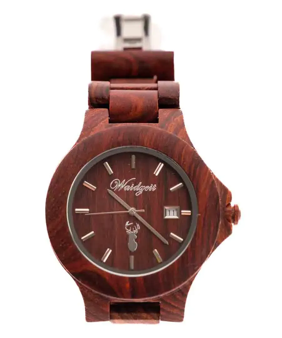 Uhr Waidzeit Gams Platzhirsch Holz-Armbanduhr Walnuß - Bild 4