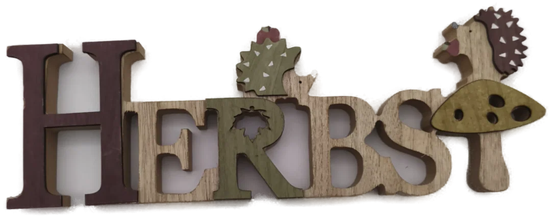 Set 3 Stk. Herbstdeko, Holz – Bild 5