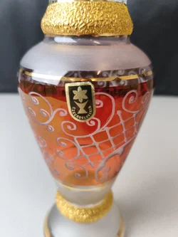 böhmische Glasvase, satiniertes Glas, neuwertig – Vorschau 2