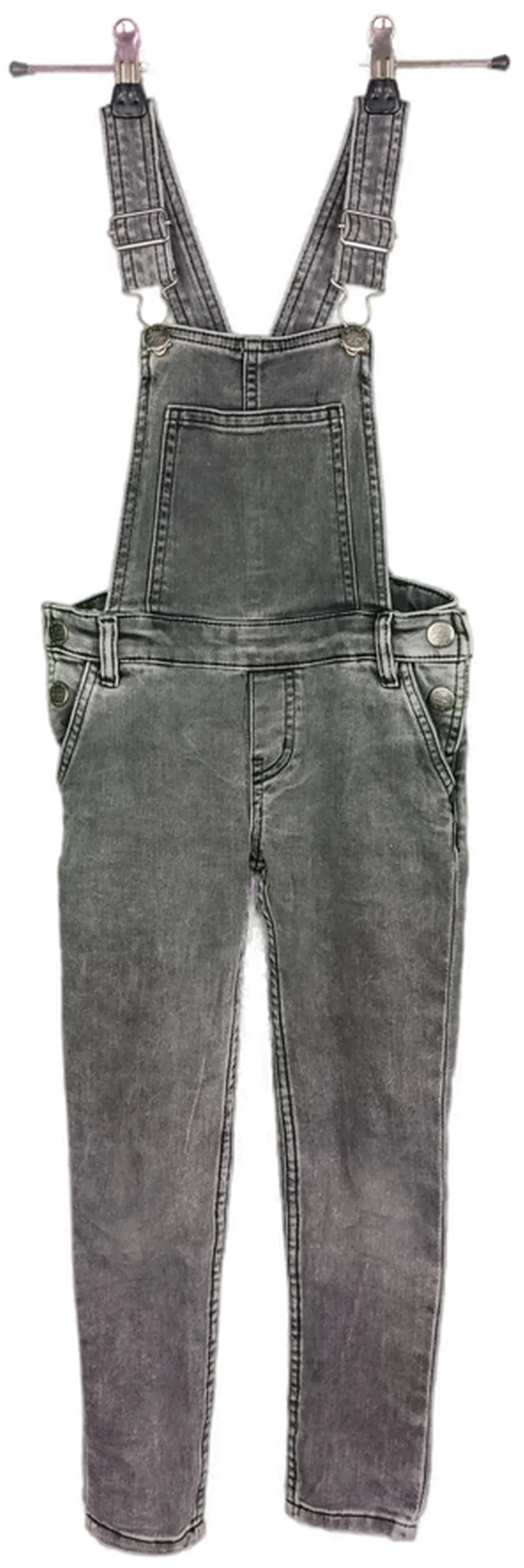 H&M Mädchen Jeans-Latzhose dunkelgrau - 116 - Bild 4