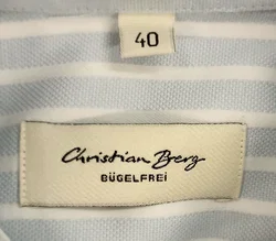 Christian Berg Herrenhemd blau/weiß Gr. 40 – Vorschau 3
