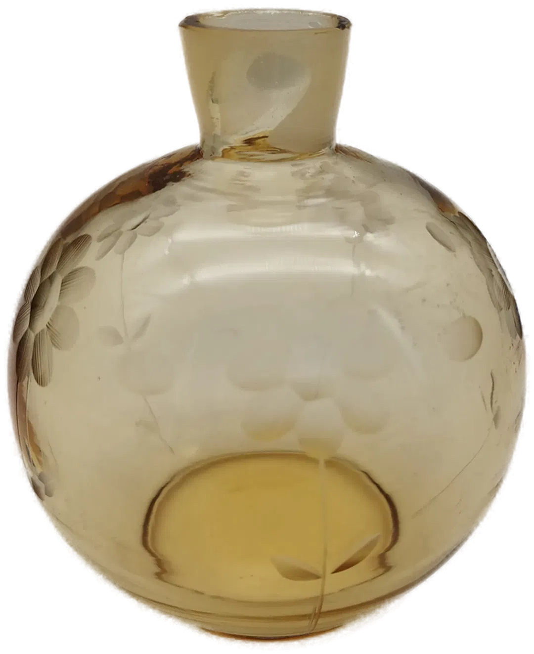 Deko Glasvase Gelb | Mit Blumengravur - Bild 1