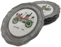 Zinnuntersetzer Columbia 1901 - 6 Stück - Bild 3