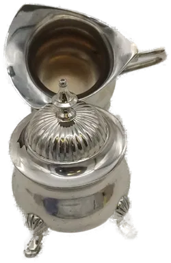 Versilbertes Milch- und Zuckerset auf Kugelfüßen im Vintage-Stil - Bild 2