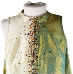 Handgemachtes Midikleid - mit Stein-Bestickung / Seiten offen - Bild 3