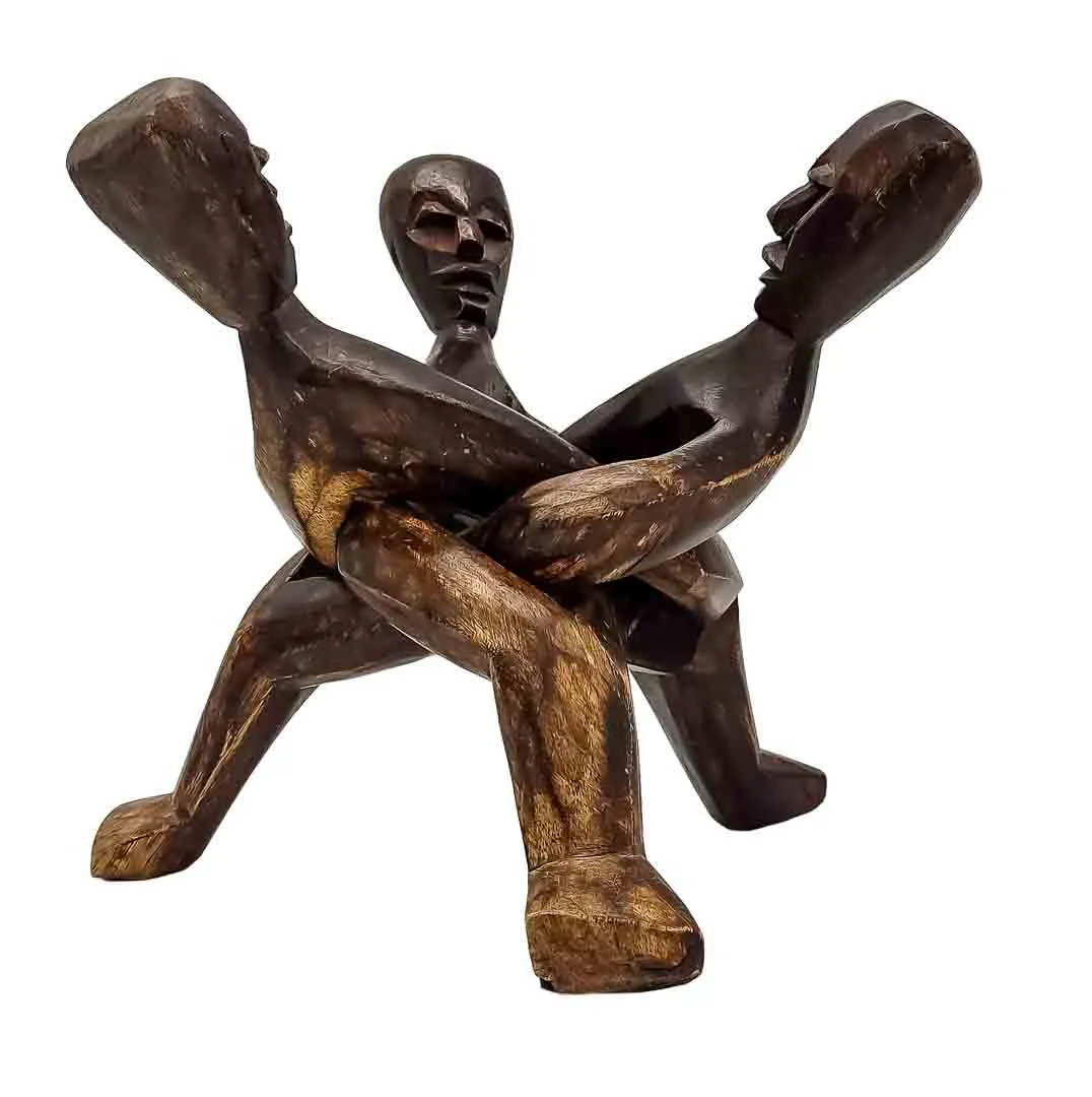 Vintage geschnitzte afrikanische verflochtene Figuren - Bild 3