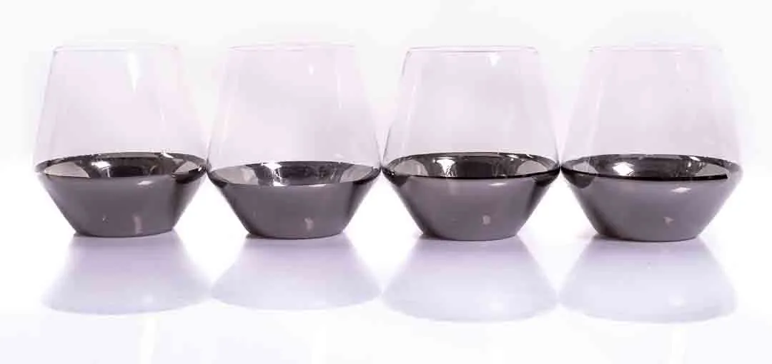 4 Glasbecher mit grauem Boden  – Bild 3