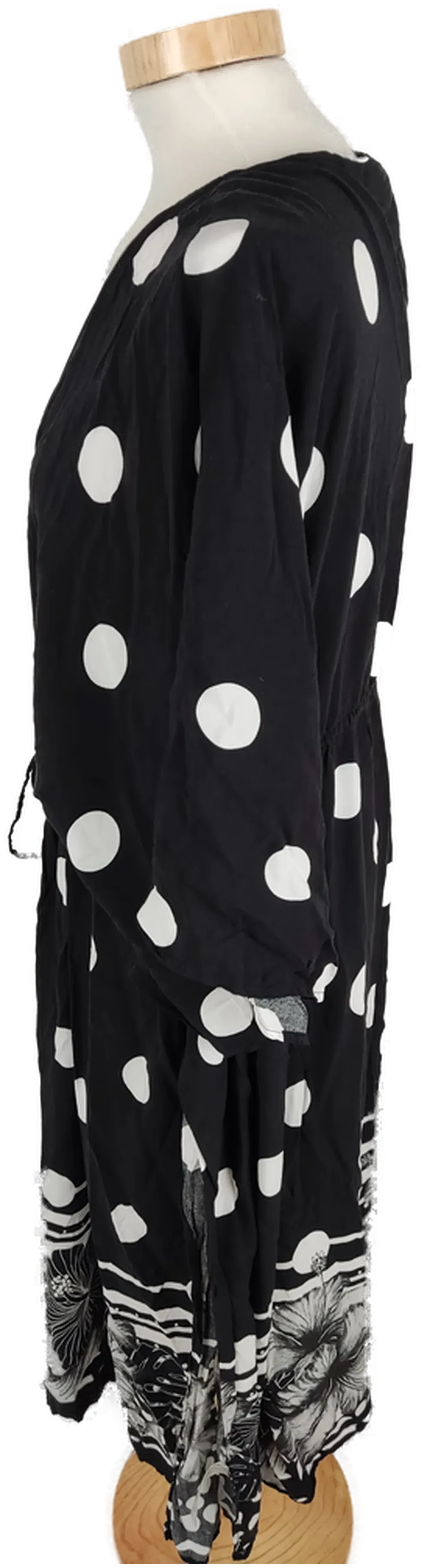 Ulla Popken Strandkleid, schwarz/weiß gepunktet, Größe XXL (geschätzt), Viskose – Bild 2