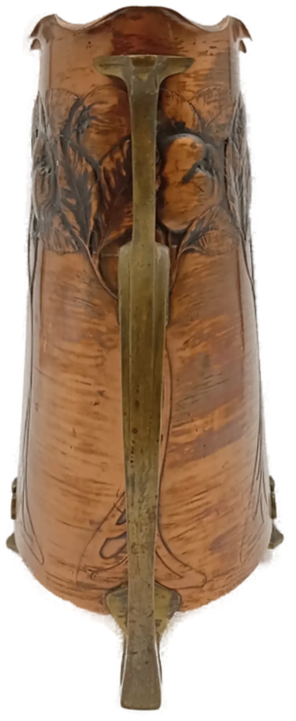 Antiker Jugendstil Vase von Carl Deffner aus Kupfer und Messing um 1900 – Bild 5