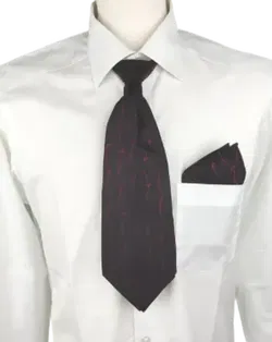 TZIACCO Herren Set Krawatte mit Tuch weinrot/schwarz - Bild 2