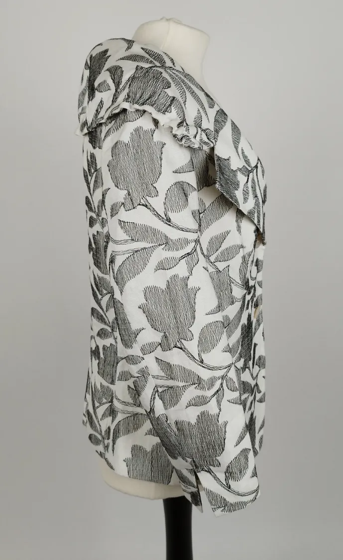 MaxMara Blazer mit Blattmuster - 38, 91% Leinen, 8% Viskose, 1% Polyester – Bild 2