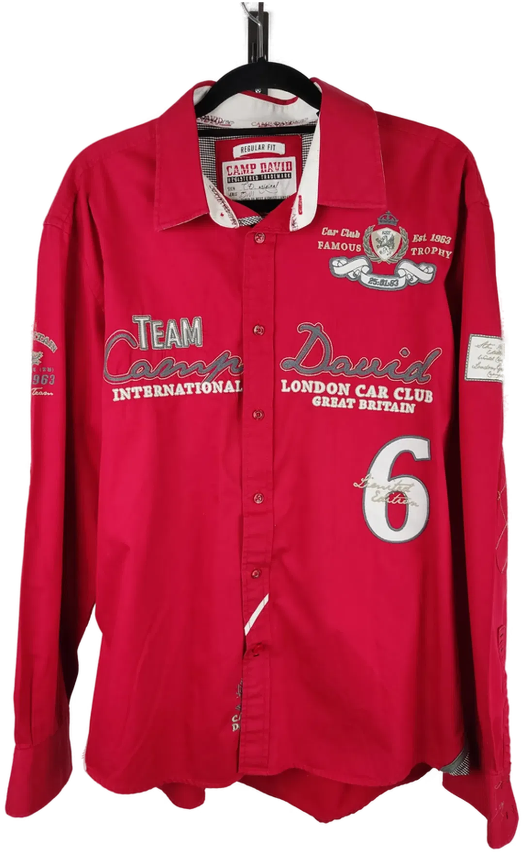 Camp David Herren Hemd rot - XL/52 - Bild 1