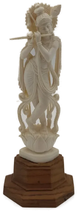 Krishna auf Lotusblume Elfenbein Indien Ende 19.JH. - Bild 2