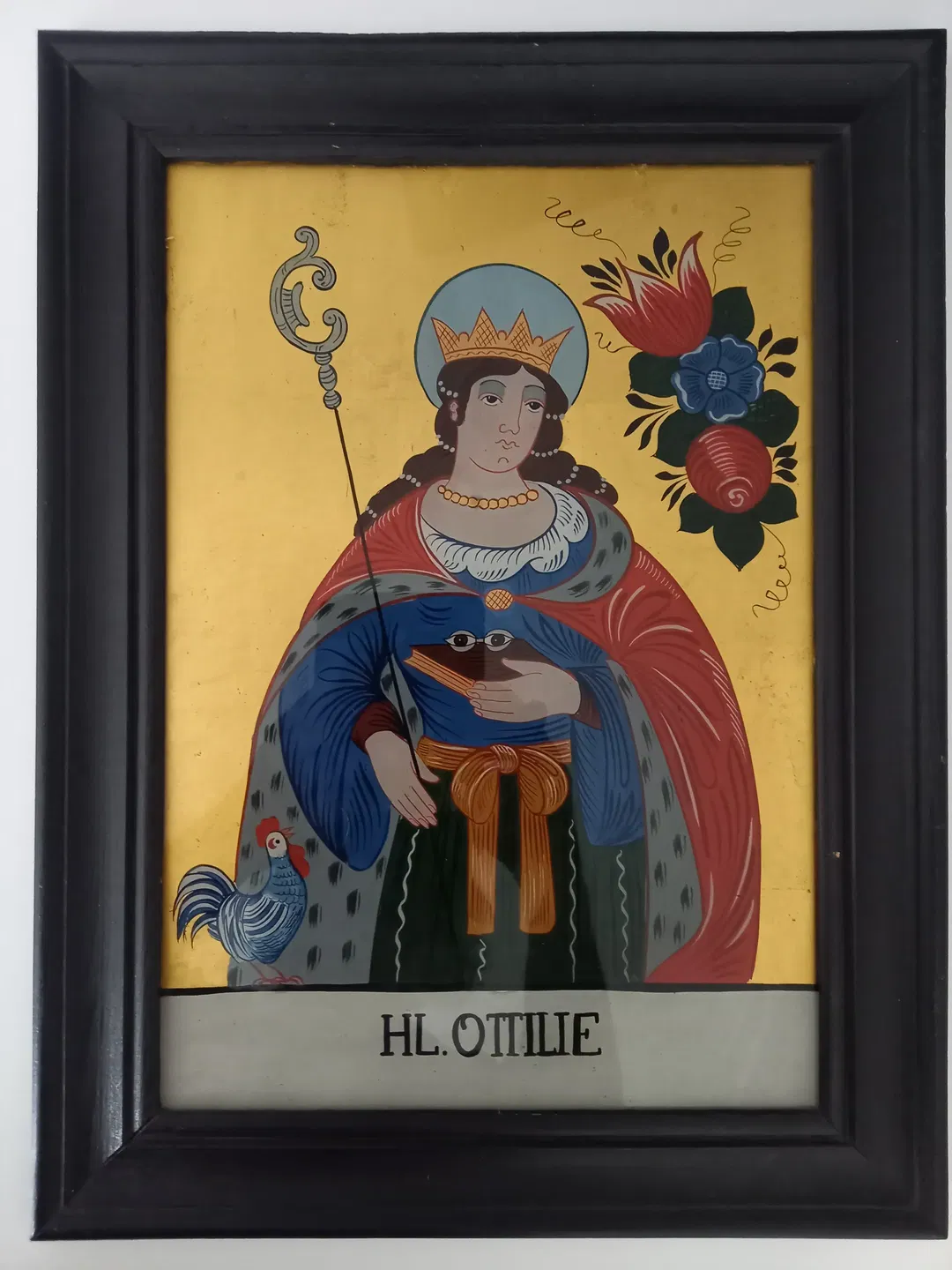 HINTERGLASBILD der HL. Ottilie, gerahmt - Bild 1
