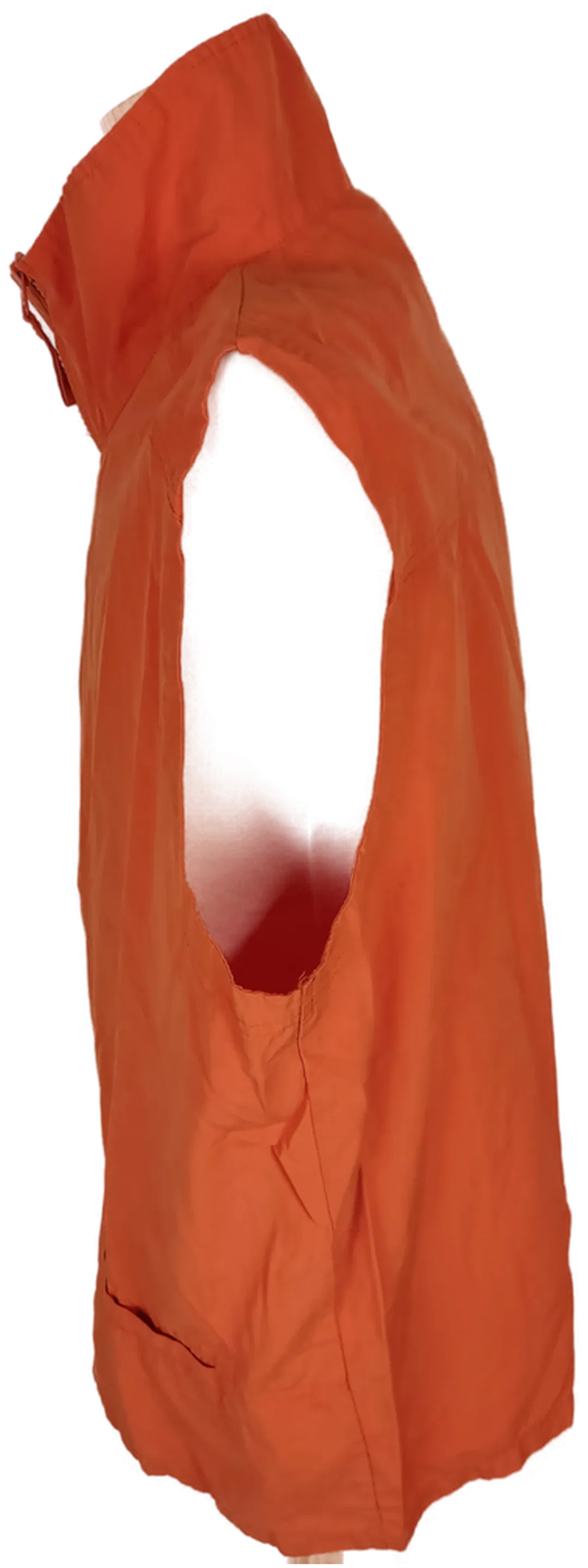 Gilet "encadée", ärmellos mit Stehkragen, orange mit Taschen, Größe 48 – Bild 3