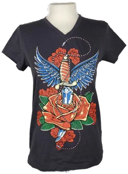 Rock Rebel Damen T-Shirt XS Baumwolle Bedruckt | Wie Neu - Bild 1