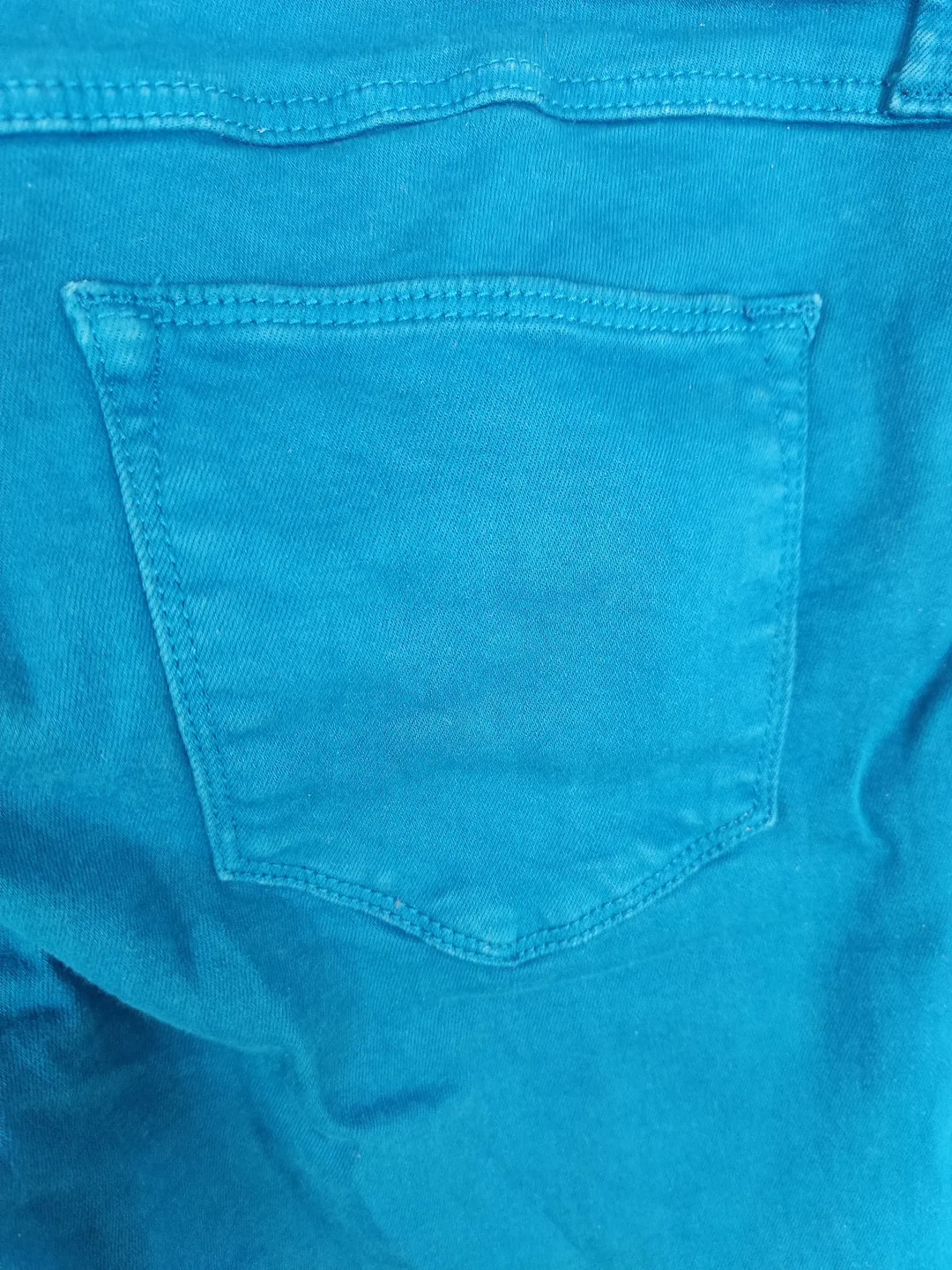Jeans "Tally Weijl". lang mit Stretch, türkis mit Taschen, Größe 38 – Bild 4
