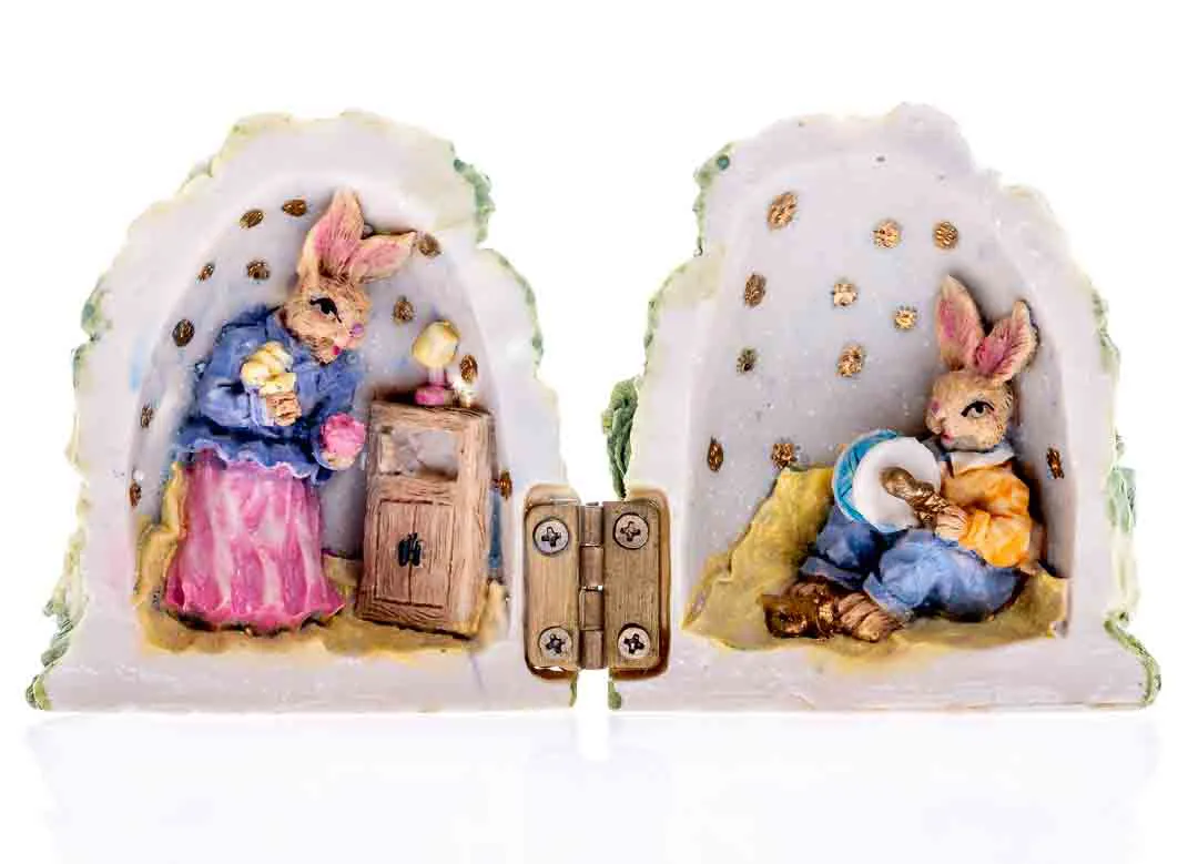 Oster-Deko Salathasenhaus Diorama Ton/Keramik Höhe ca 7,5cm  – Bild 2