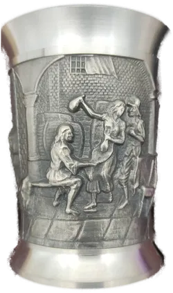 Zinnset echte Handarbeit originalverpackt 1 Krug, 6 Becher - Bild 10