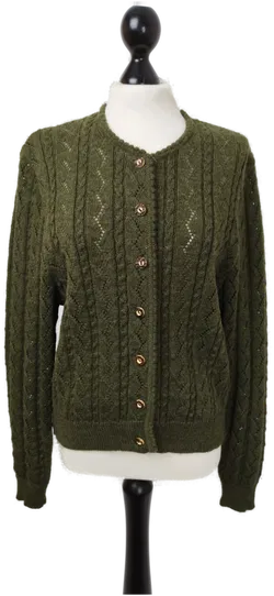 Cardigan aus 100% reiner Schurwolle Gr. S/M in olivgrün  - Bild 1