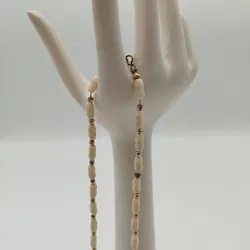 Strand-Halskette mit goldenen Details - ca. 40cm - Bild 2