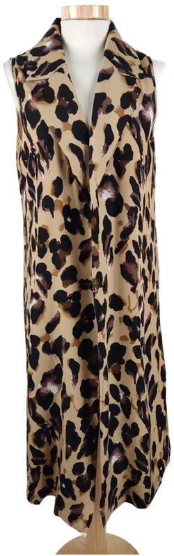 Damen Weste Leo-Print, Ärmellos, Midi Länge, Gr. M - Bild 1