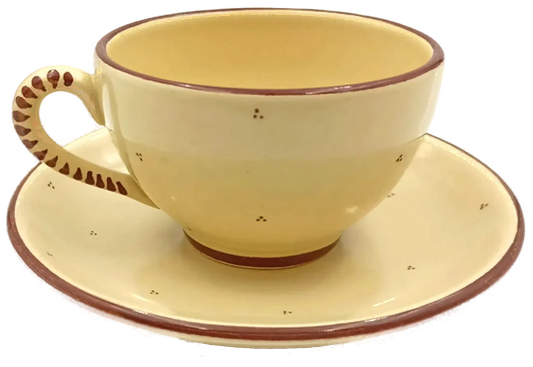 Gollhammer Keramik creme/braun - Kaffeetassen mit Untertassen Set 6-teilig – Bild 3