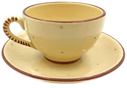 Gollhammer Keramik creme/braun - Kaffeetassen mit Untertassen Set 6-teilig - Bild 3