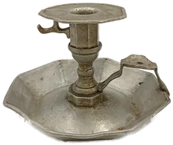 Zinnkerzenständer mit Tragegriff Vintage - Bild 2