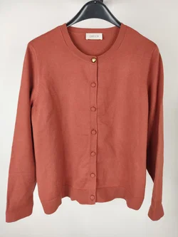 Cartoon Cardigan / Strickjacke mit Rundhalsausschnitt, mit Ersatzknöpfen, Größe 44 - Bild 1