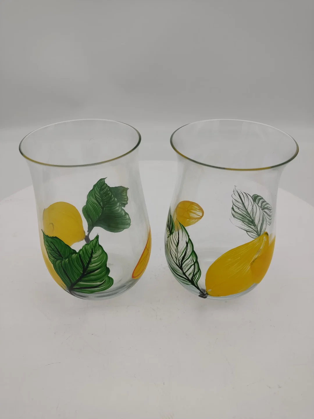 Trinkgläser handbemalt mit Zitronenmotiv 2er Set, H / 12 cm, D / 8 cm - Bild 1