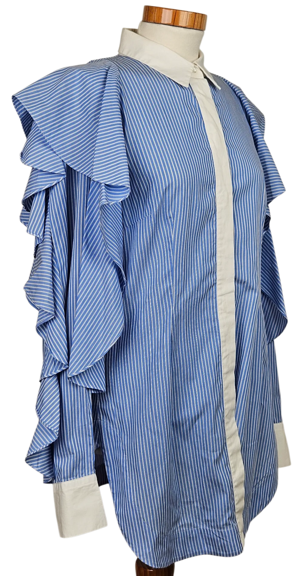 SARA BATTAGLIA Damen Bluse, blau/weiß -Gr. M – Bild 2