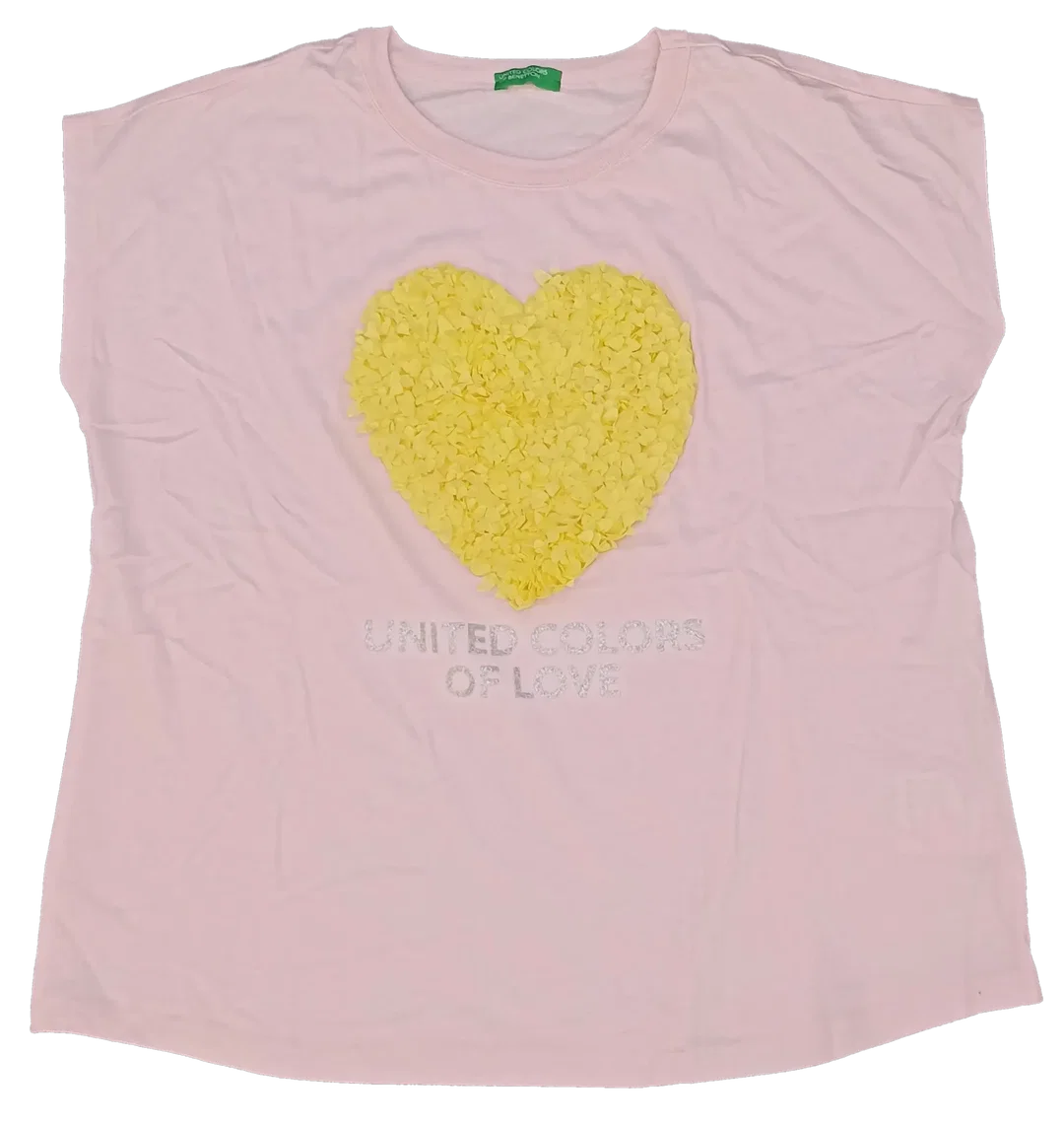 United Colors of Benetton Kindershirt rosa gemustert Gr. XL - Bild 1