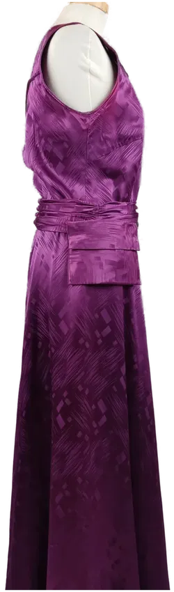 Damen Abendkleid mit Gürtel und Tascherl fuchsia / Handarbeit - XXL/44 - Bild 3